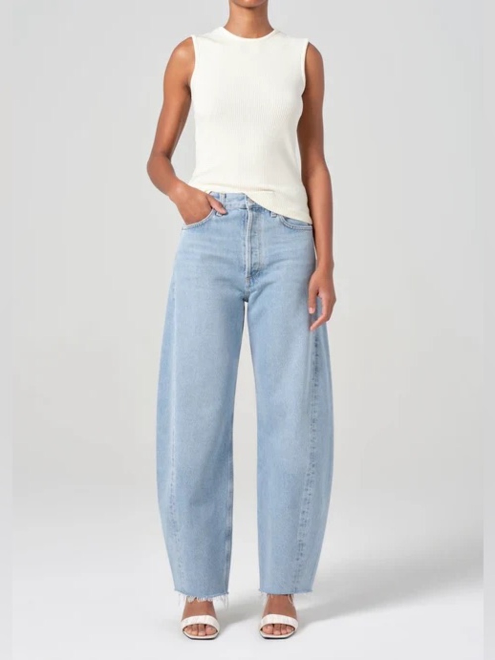 NWT Agolde Luna Pieced Barrel Jeans Void - Picture 2 of 5